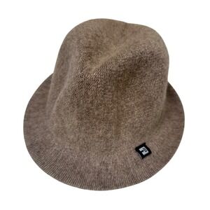 Block Headwear Men Oatmeal 100% Lambswool Knit Fedora Hat Size M Deadstock NWT